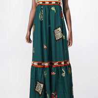 Brooke Sunshine Print Tiered Maxi Dress for Effortless Style - Rebooters -Women's Dresses