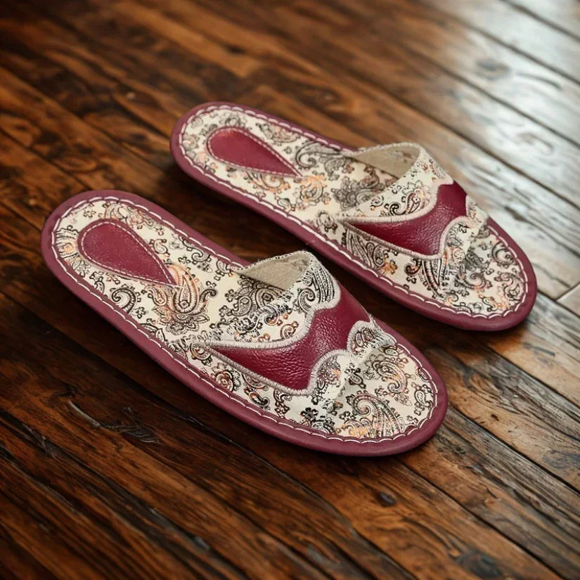 Elenora Genuine Leather Embroidered Sandals For Women