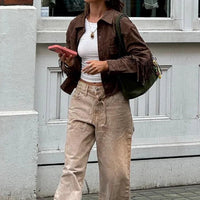 Giana Women's Vintage Brown Suede Leather Jacket with Stylish Tassels - Rebooters