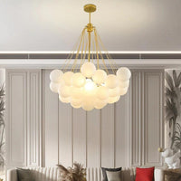 European Style White Flower Cluster Ball Glass Chandelier | Rebooters - Rebooters