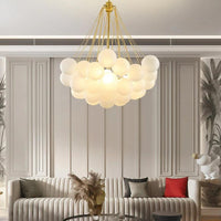 European Style White Flower Cluster Ball Glass Chandelier | Rebooters - Rebooters