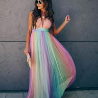 Vibrant Antonella Women's Gradient Rainbow Dress for Parties - Rebooters -Women's Dresses