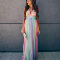 Vibrant Antonella Women's Gradient Rainbow Dress for Parties - Rebooters -Women's Dresses