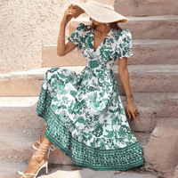 Elegant Kelly Women's Maxi Dress with Flowy Fit and Puff Sleeves Rebooters Maxi Women's Dresses