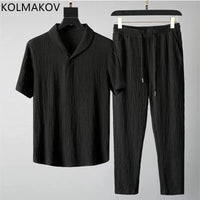 Men's Casual Short-Sleeved Shirt and Trousers Set for Effortless Style Rebooters mens 2 piece set