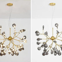 Modern Leaf Scattered Platinum Chandelier for Elegant Homes | Rebooters - Rebooters