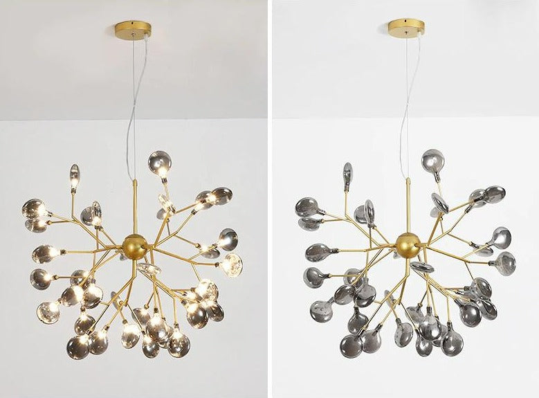 Modern Leaf Scattered Platinum Chandelier for Elegant Homes | Rebooters - Rebooters