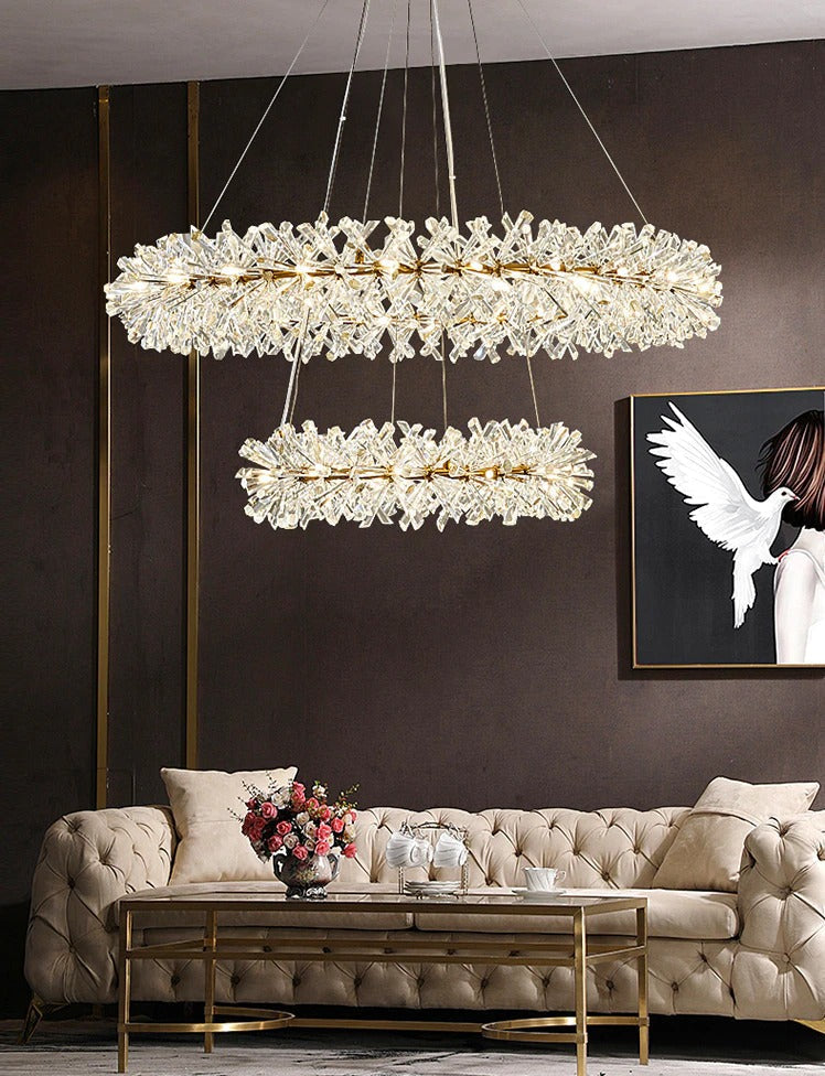 Multi-Layered Luxury Transparent Crystal Chandelier Light | Rebooters - Rebooters