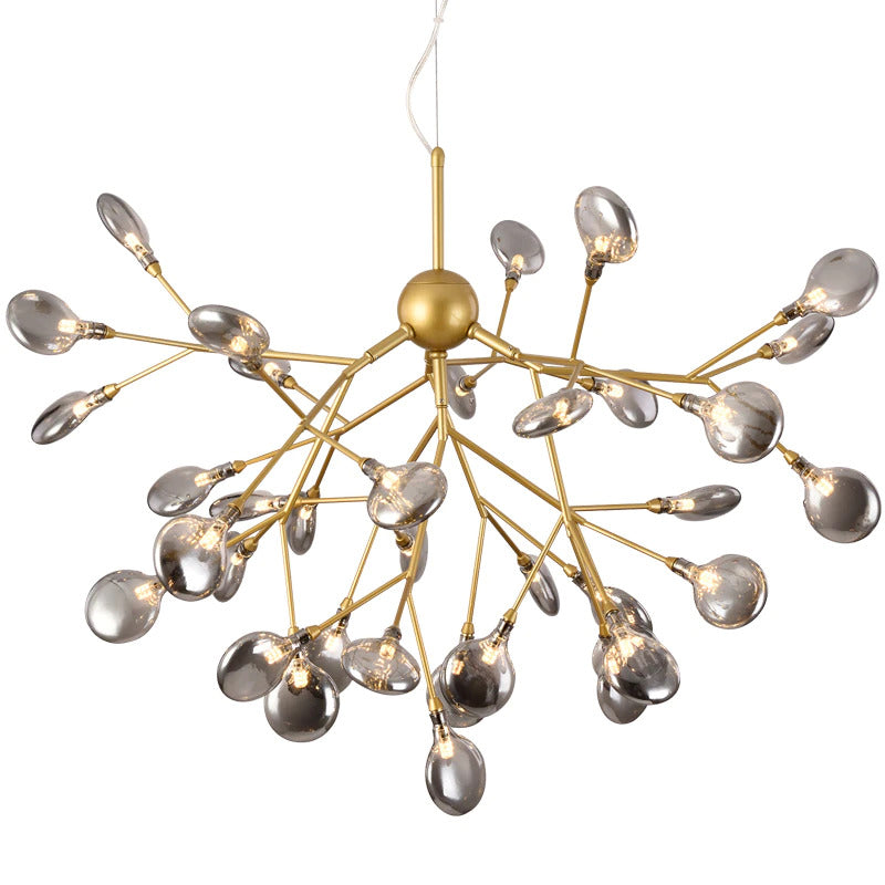 Modern Leaf Scattered Platinum Chandelier for Elegant Homes | Rebooters - Rebooters