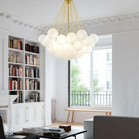 European Style White Flower Cluster Ball Glass Chandelier | Rebooters - Rebooters