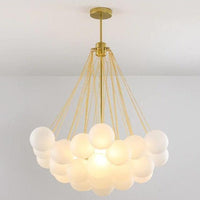 European Style White Flower Cluster Ball Glass Chandelier | Rebooters - Rebooters