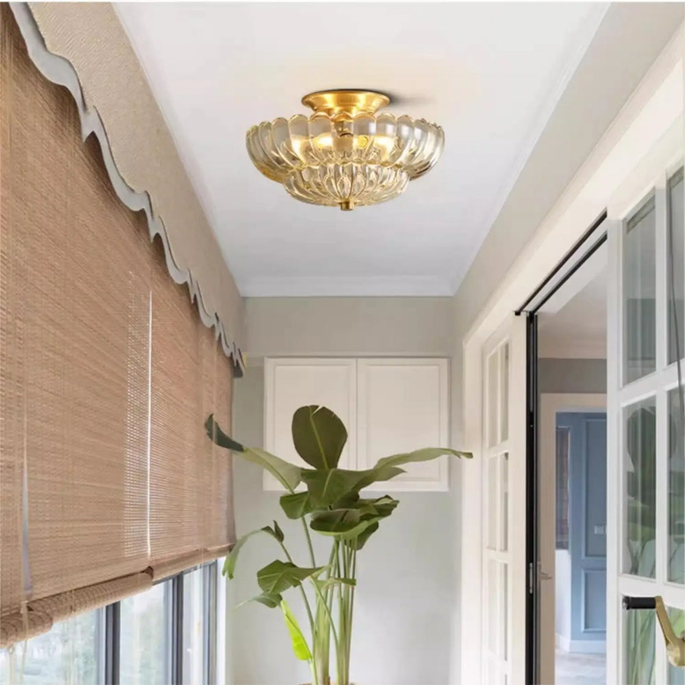 Umbrella Glass Semi Recessed Ceiling Light for Stylish Illumination - Rebooters