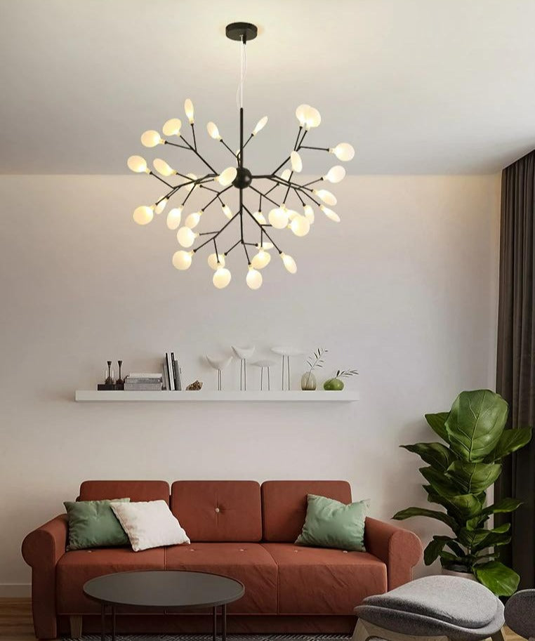 Modern Leaf Scattered Platinum Chandelier for Elegant Homes | Rebooters - Rebooters