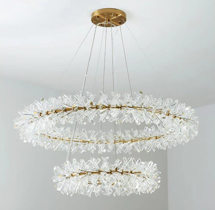 Multi-Layered Luxury Transparent Crystal Chandelier Light | Rebooters - Rebooters