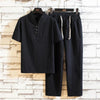 Men's Casual Short Sleeve and Loose Pants Lounge Set Rebooters mens 2 piece set