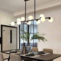 Modern Long Pole Glass Horizontal Chandelier for Elegant Spaces | Rebooters - Rebooters
