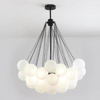 European Style White Flower Cluster Ball Glass Chandelier | Rebooters - Rebooters