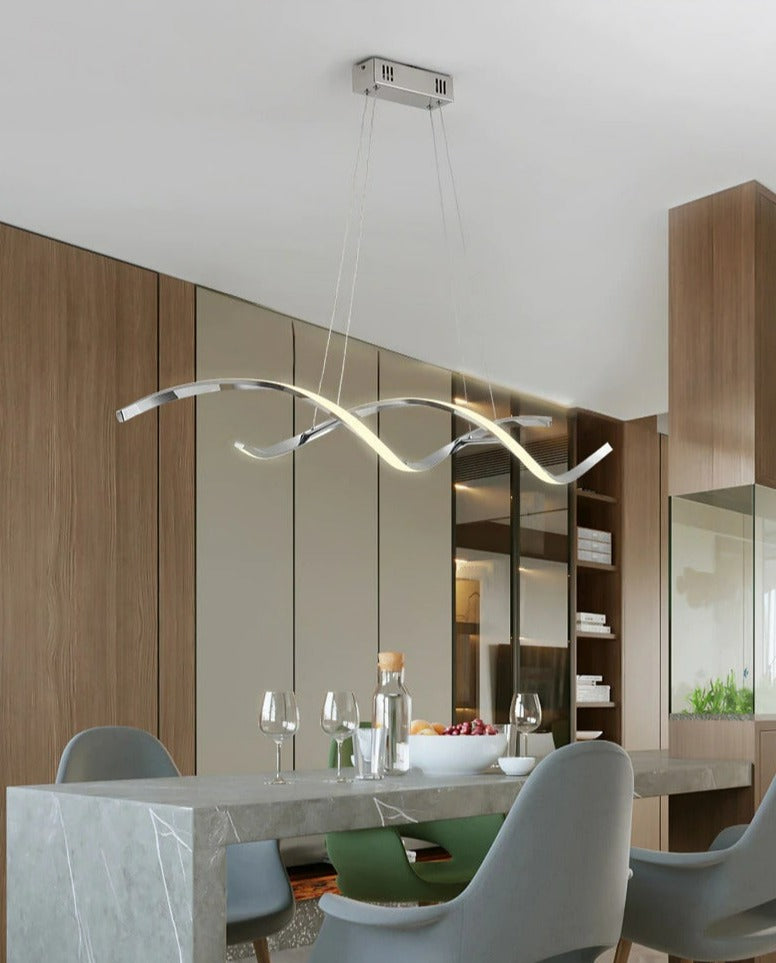 Modern Golden Spiral Linear Pendant Light for Home Decor | Rebooters - Rebooters