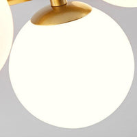 Modern Horizontal White Frosted Glass Ball Chandelier 7 Bulbs | Rebooters - Rebooters