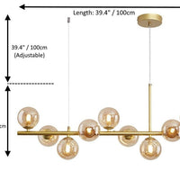 Modern Horizontal White Frosted Glass Ball Chandelier 7 Bulbs | Rebooters - Rebooters