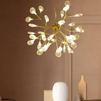 Modern Leaf Scattered Platinum Chandelier for Elegant Homes | Rebooters - Rebooters