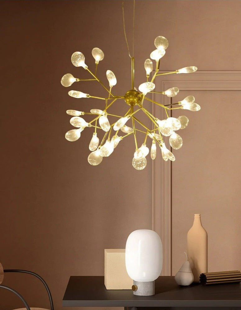 Modern Leaf Scattered Platinum Chandelier for Elegant Homes | Rebooters - Rebooters