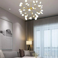 Modern Leaf Scattered Platinum Chandelier for Elegant Homes | Rebooters - Rebooters