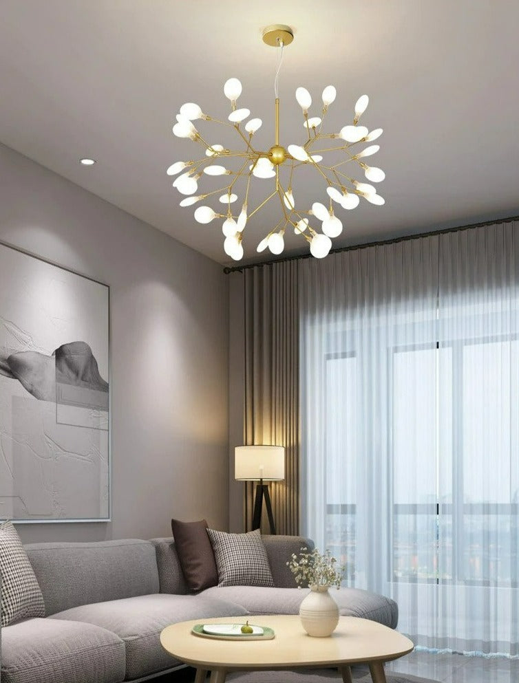 Modern Leaf Scattered Platinum Chandelier for Elegant Homes | Rebooters - Rebooters