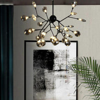 Modern Leaf Scattered Platinum Chandelier for Elegant Homes | Rebooters - Rebooters