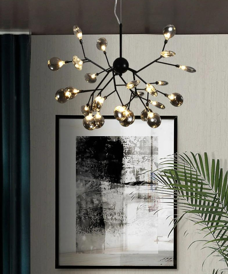 Modern Leaf Scattered Platinum Chandelier for Elegant Homes | Rebooters - Rebooters