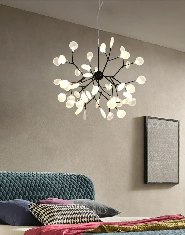 Modern Leaf Scattered Platinum Chandelier for Elegant Homes | Rebooters - Rebooters