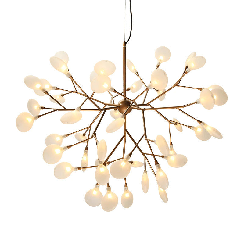 Modern Leaf Scattered Platinum Chandelier for Elegant Homes | Rebooters - Rebooters