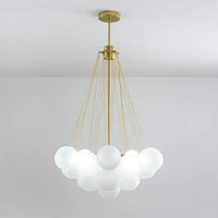 European Style White Flower Cluster Ball Glass Chandelier | Rebooters - Rebooters