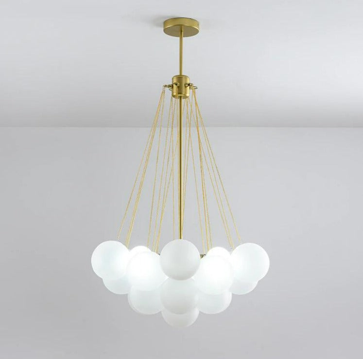 European Style White Flower Cluster Ball Glass Chandelier | Rebooters - Rebooters