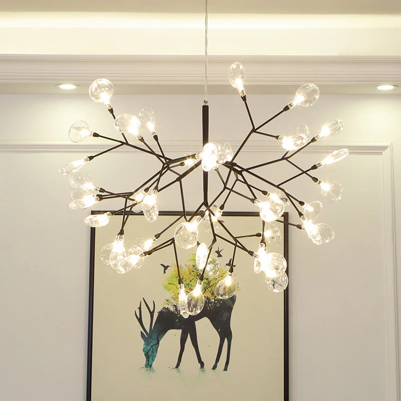 Modern Leaf Scattered Platinum Chandelier for Elegant Homes | Rebooters - Rebooters