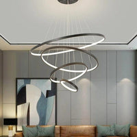 Modern Black And White Metal Ring Chandelier Design | Rebooters - Rebooters