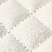 White quilted faux leather upholstery with square stitching texture