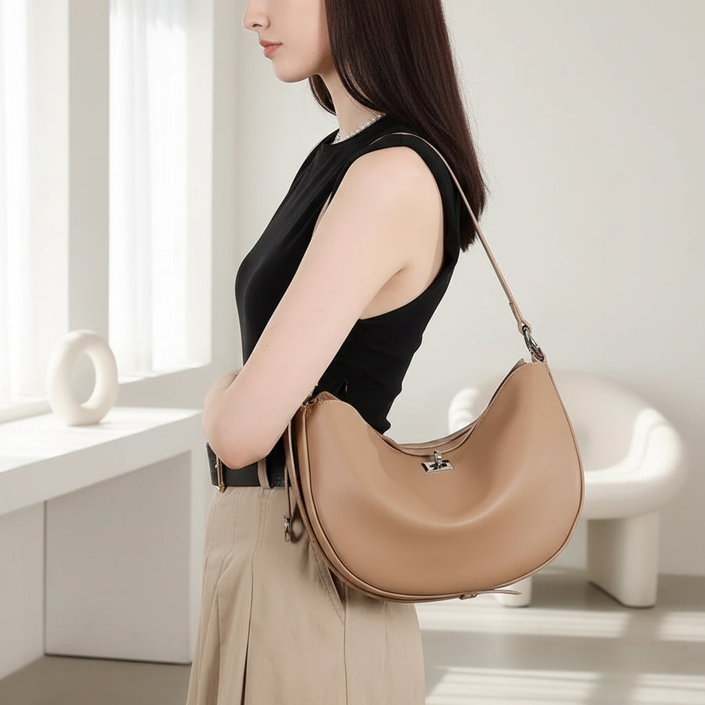 Lucia Crescent Leather Bag for Women Rebooters