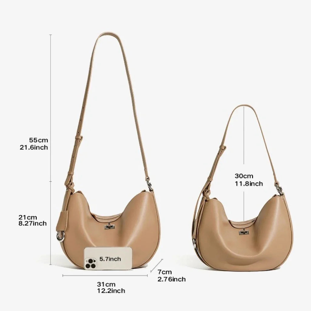 Lucia Crescent Leather Bag for Women Rebooters