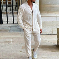 Lightweight Linen Men’s Shirt and Pants Set for Warm Weather Rebooters mens 2 piece set
