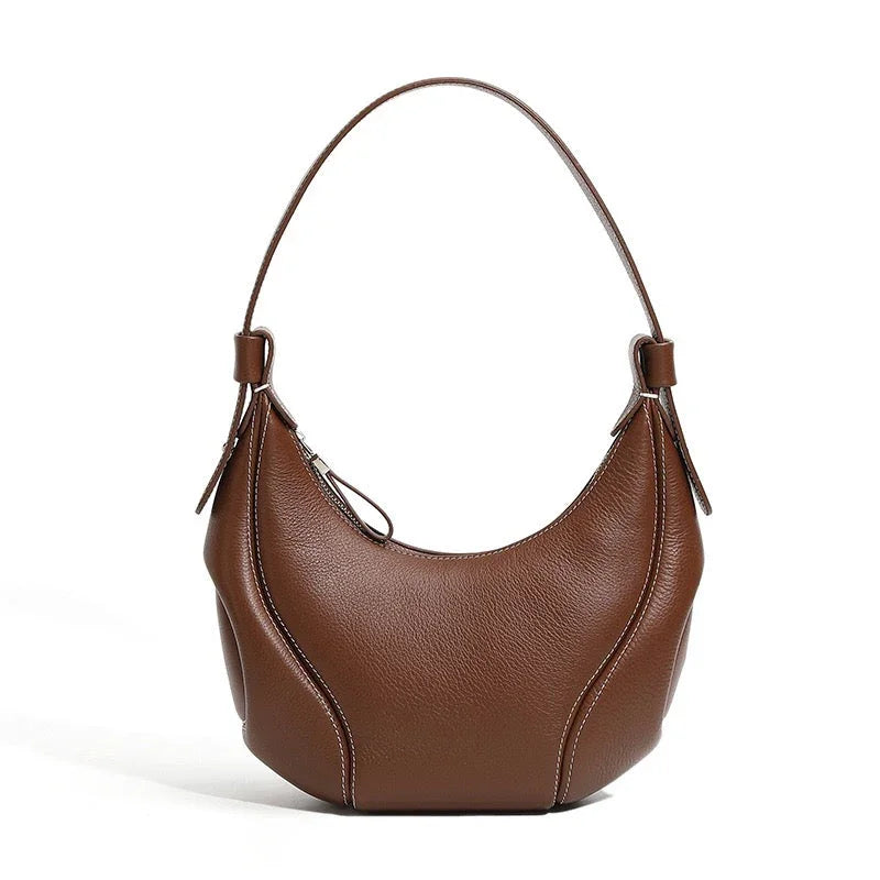 Giovanna Niche Vintage Leather Crescent Bag Rebooters