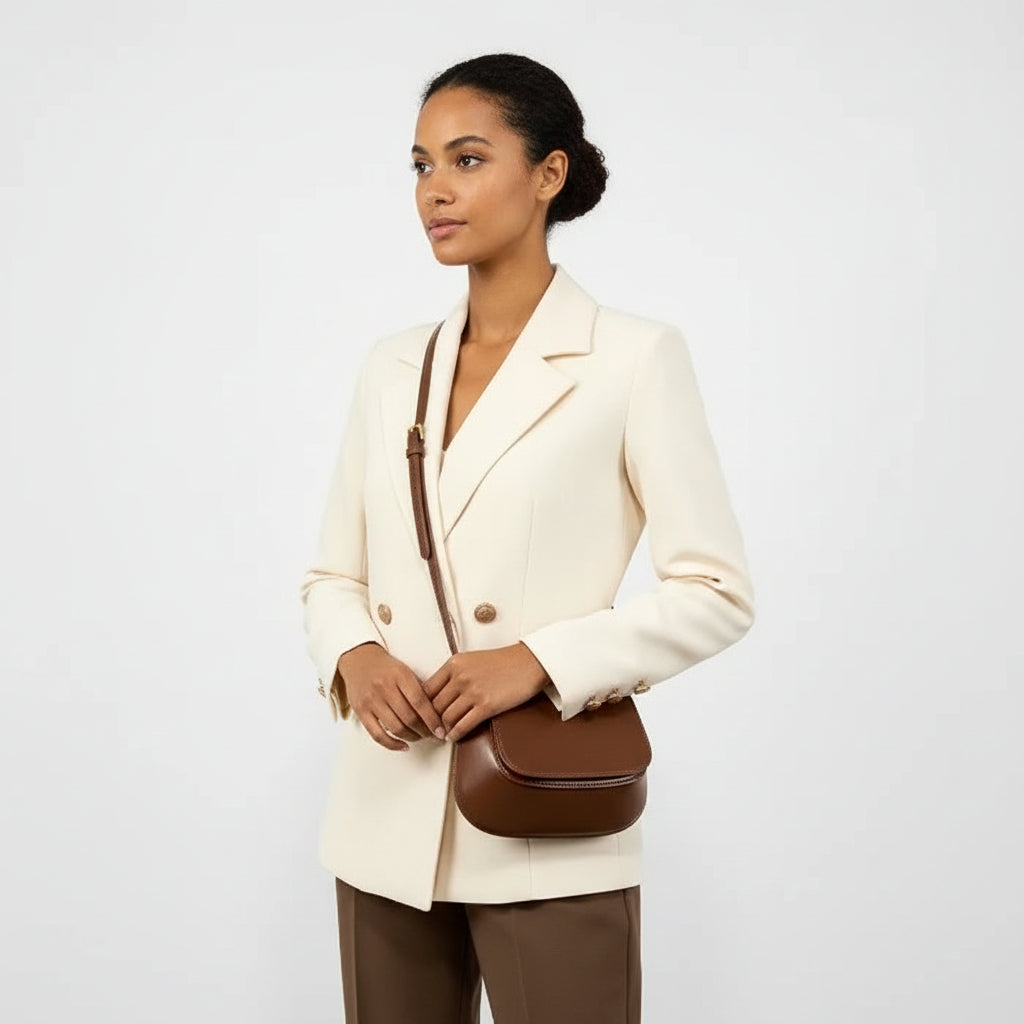 Giulia Chic Genuine Leather Saddle Bag Rebooters