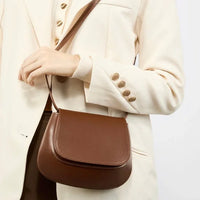 Giulia Chic Genuine Leather Saddle Bag Rebooters