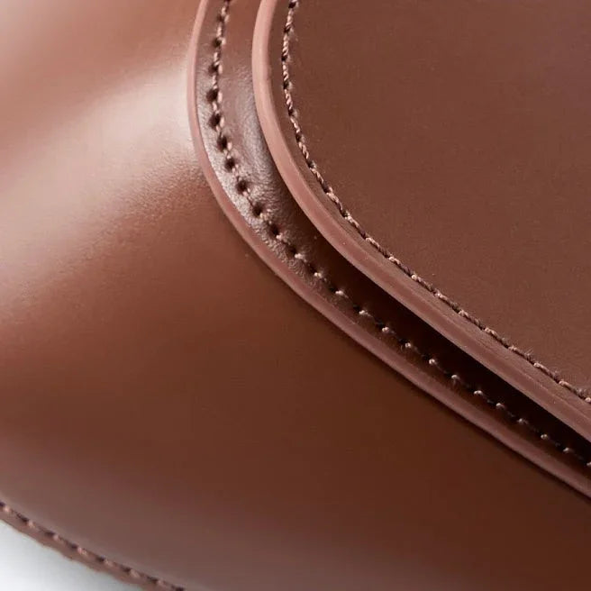 Giulia Chic Genuine Leather Saddle Bag Rebooters