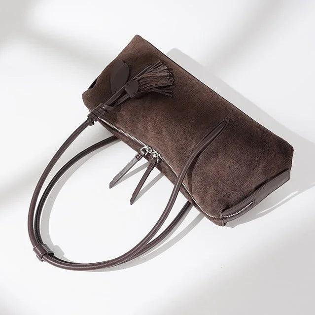 Luciana Luxe Leather Tassel Pendant Tote Rebooters