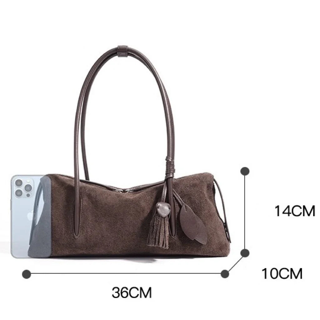 Luciana Luxe Leather Tassel Pendant Tote Rebooters