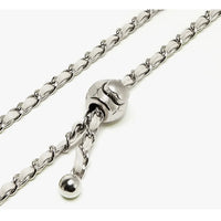 Stainless steel adjustable chain necklace with sliding clasp and polished finish