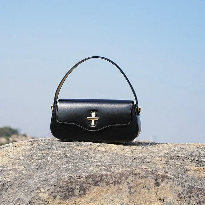Luna Elegante Leather Baguette Bag Rebooters