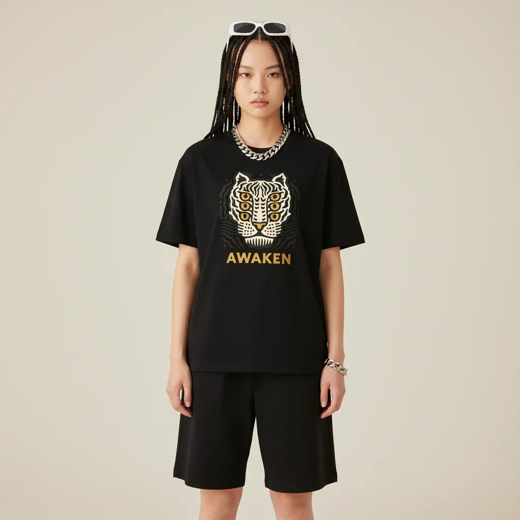 Japan T-Shirt Men’s Awaken Tiger Graphic | Rebooters