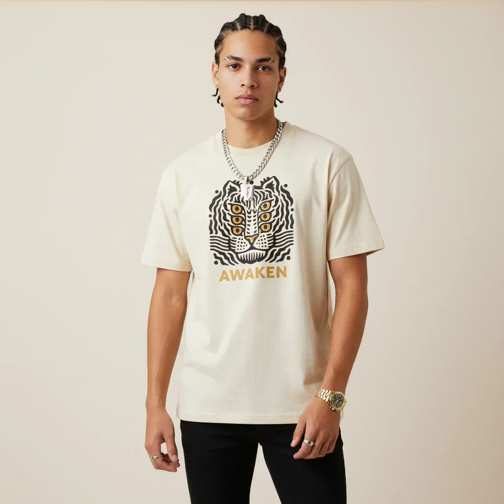 Japan T-Shirt Men’s Awaken Tiger Graphic | Rebooters